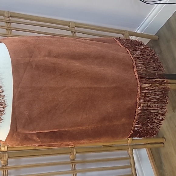 Cider brand brown skirt and crop top fringe set top small skirt large mini skirt - Picture 2 of 15